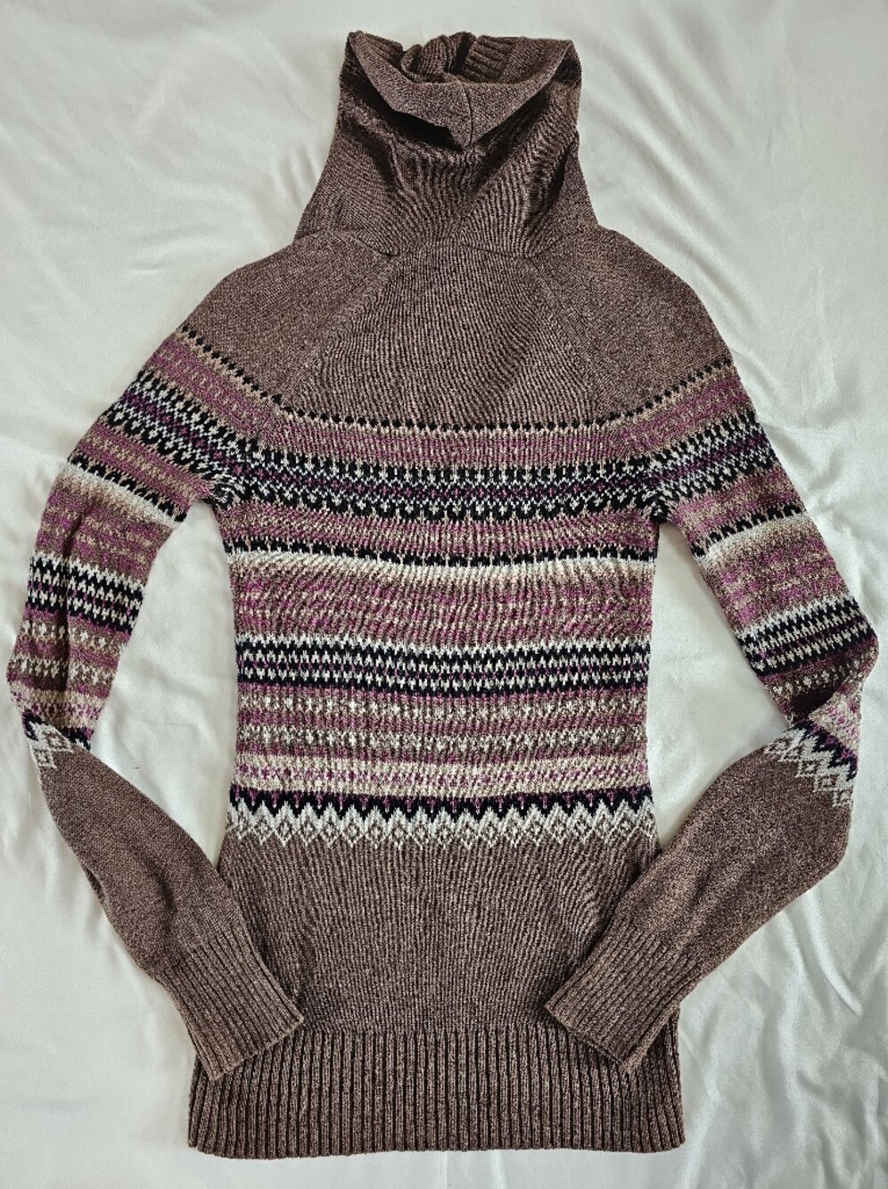 Hooded Fair Isle Argyle Hooded Sweater Twilight Bella Gilmore Girls Sz S Nordic - Picture 8 of 10